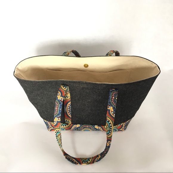 Bohemian Vegan Embroidered Upscale Boutique Tote - Picture 6 of 7